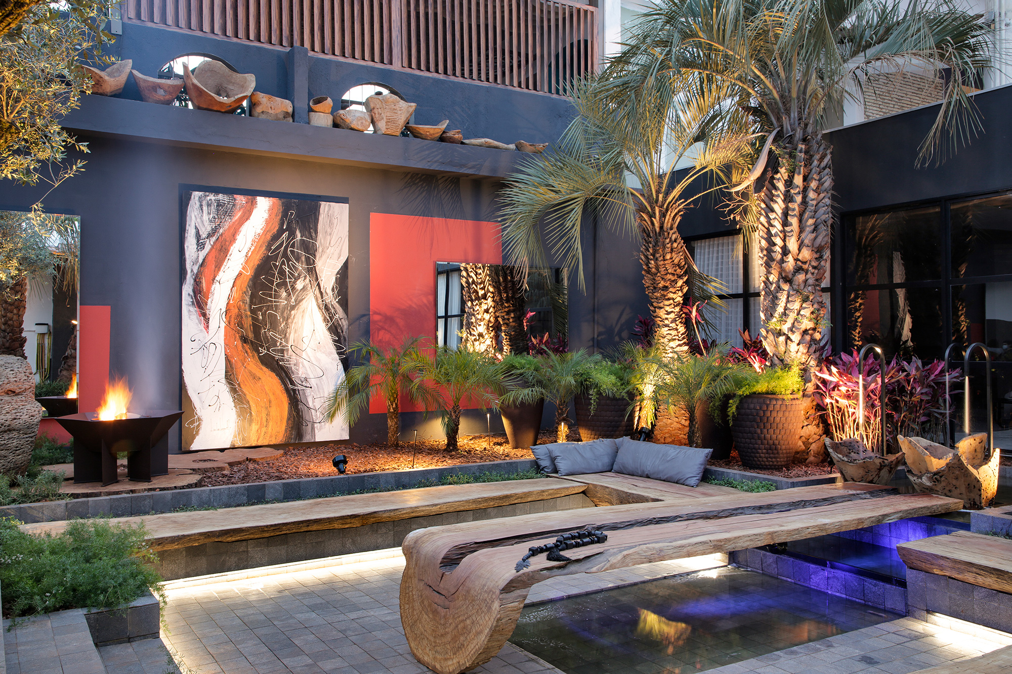 Eliane de Oliveira, Jamil Paroschi, Kamylle Perotto e Maria Fontoura - Eco Lounge, projeto da CASACOR Mato Grosso do Sul 2021.